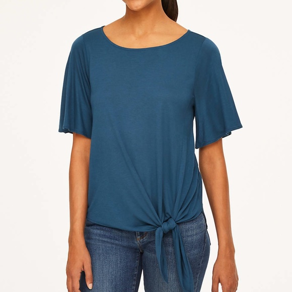 NEW LOFT Outlet Tie Hem Tee - Picture 1 of 7